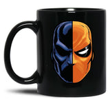 Deathstroke - Mask (More Detail) Black Coffee Mug, Gift Coffee Mug