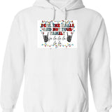 Deck The Halls And Not Your Family Graphic Pullover Hoodie - White
