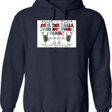 Deck The Halls And Not Your Family Graphic Pullover Hoodie - Navy