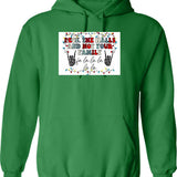 Deck The Halls And Not Your Family Graphic Pullover Hoodie - Green