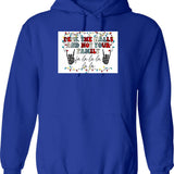 Deck The Halls And Not Your Family Graphic Pullover Hoodie - Blue