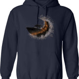 Degradation (1) Hoodie - Retro Graphic Pullover Hoodie for Men & Women - Navy
