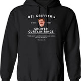 Del Griffith's - Shower Curtain Rings Hoodie - Black