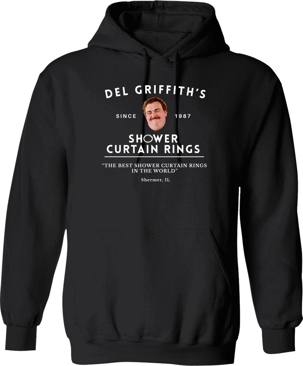 Del Griffith's - Shower Curtain Rings Hoodie - Black
