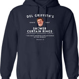 Del Griffith's - Shower Curtain Rings Hoodie - Navy