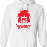 Demondice- Mori Calliope-Funny Graphic Pullover Hoodie - White