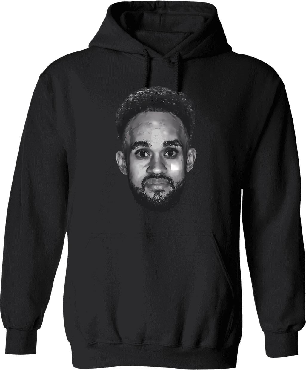 Derrick White Funny Vintage Face Hoodie - Retro Graphic Cosy Pullover - Black