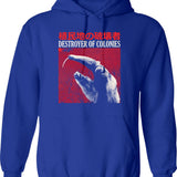 Destroyer Of Colonies Anteater (1) Hoodie - Retro Graphic Pullover Hoodie for Men & Women - Blue