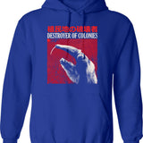 Destroyer Of Colonies Anteater Hoodie - Retro Graphic Pullover Hoodie for Men & Women - Blue