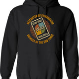 Destroyer Of Friendships Hoodie - Retro Graphic Pullover Hoodie for Men & Women - Black