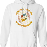 Destroyer Of Friendships Hoodie - Retro Graphic Pullover Hoodie for Men & Women - White