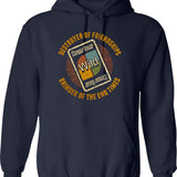 Destroyer Of Friendships Hoodie - Retro Graphic Pullover Hoodie for Men & Women - Navy
