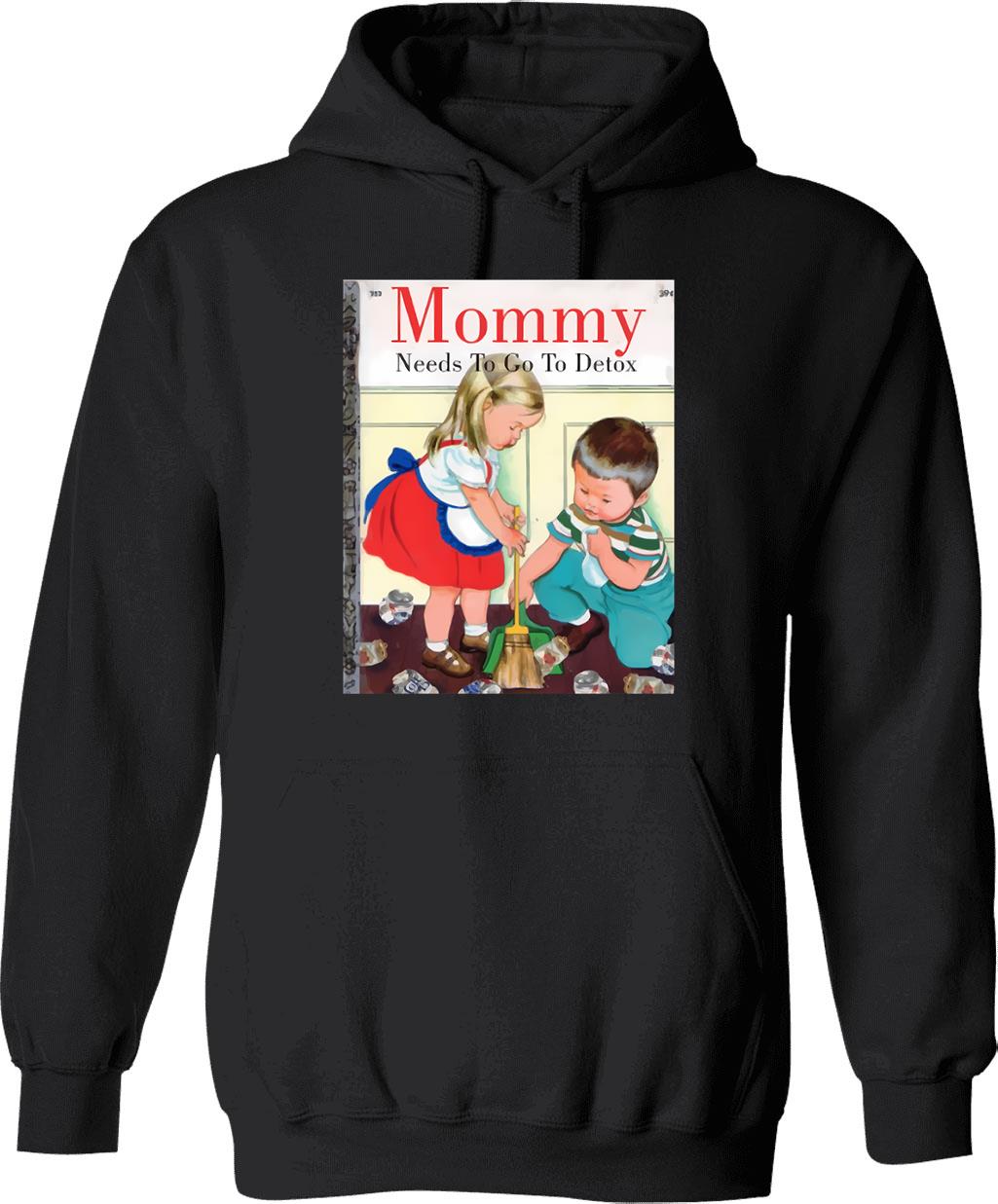 Detox Hoodie - Retro Graphic Pullover Hoodie for Men & Women - Black