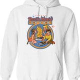 Devil's Music Sing-along Hoodie - Retro Graphic Pullover Hoodie for Men & Women - White