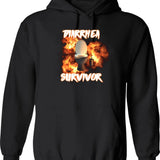 Diarrhea Survivor Hoodie - Retro Graphic Pullover Hoodie for Men & Women - Black