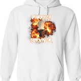 Diarrhea Survivor Hoodie - Retro Graphic Pullover Hoodie for Men & Women - White
