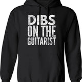 Dibs On The Guitarist Hoodie - Retro Graphic Pullover Hoodie for Men & Women - Black
