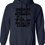 Dinosaurs Didn't Ride Recumbents Now They Are Extinct Funny Recumbent Bike Hoodie - Navy