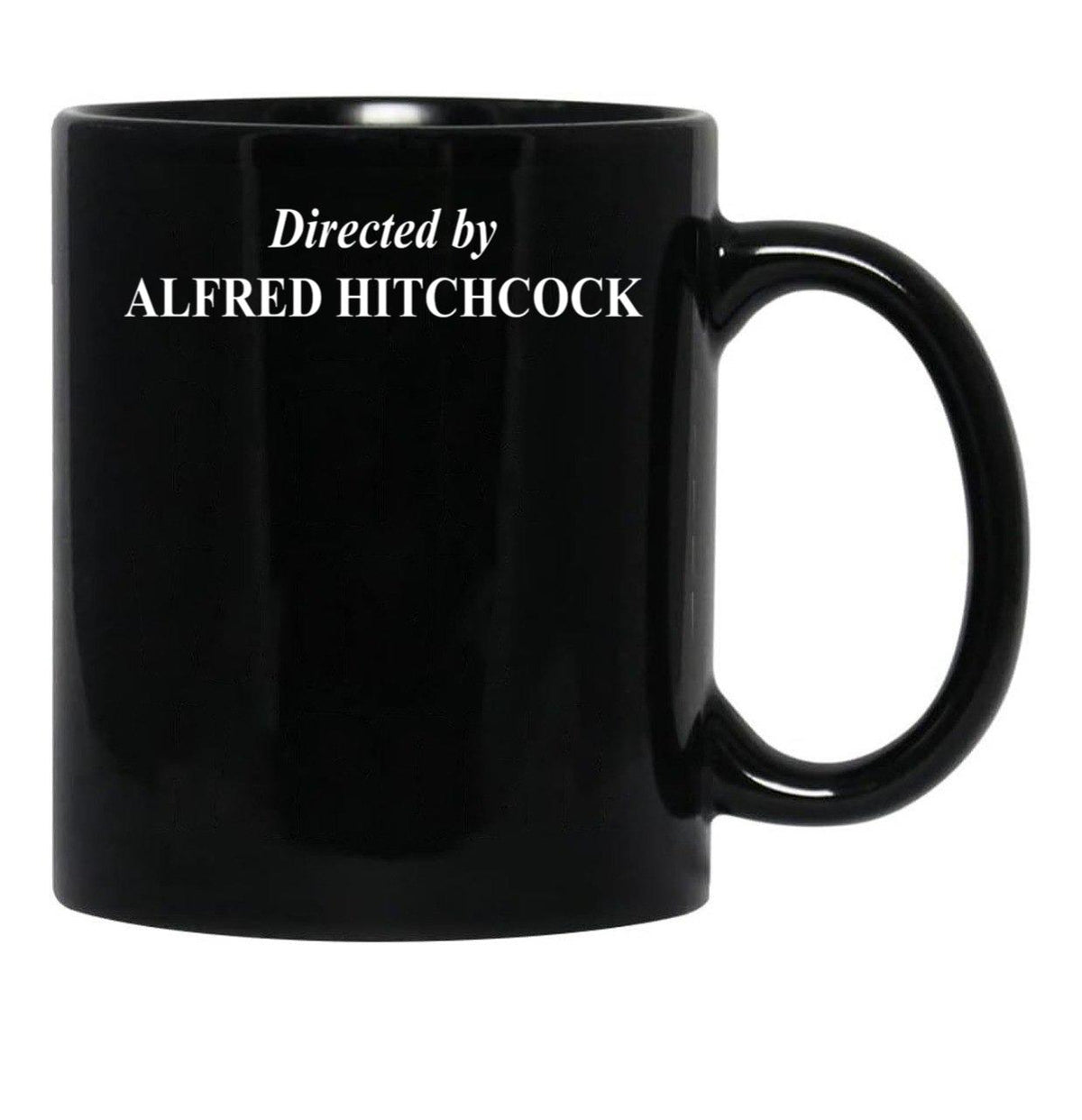 Directed by Alfred Hitchcock Classic Black Coffee Mug, Gift Coffee Mug - Black