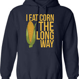 Dirty Humor Joke Hoodie - Retro Graphic Pullover Hoodie for Men & Women - Navy