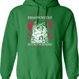 Disappointed Owl Hoodie - Retro Graphic Pullover Hoodie for Men & Women - Green