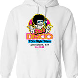 Disco Fever Hoodie - Retro Graphic Pullover Hoodie for Men & Women - White