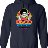 Disco Fever Hoodie - Retro Graphic Pullover Hoodie for Men & Women - Navy