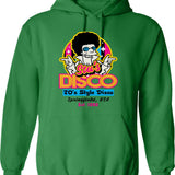 Disco Fever Hoodie - Retro Graphic Pullover Hoodie for Men & Women - Green