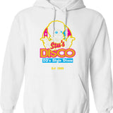 Disco Dancing Hoodie - Retro Graphic Pullover Hoodie for Men & Women - White