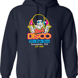 Disco Dancing Hoodie - Retro Graphic Pullover Hoodie for Men & Women - Navy