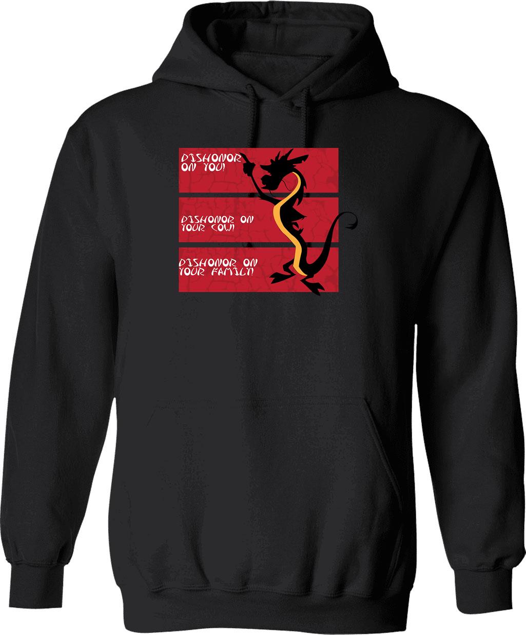 Dishonor On Your Cow Graphic Pullover Hoodie - Black
