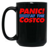 Distressed Panic at The Costco Funny Meme Black Coffee Mug, Gift Coffee Mug - Black
