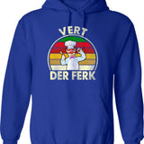 Distressed Trojan Rabbit Hoodie - Retro Graphic Pullover Hoodie for Men & Women - Blue