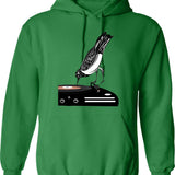 Dj Dachshund Dog Hoodie - Retro Graphic Pullover Hoodie for Men & Women - Green