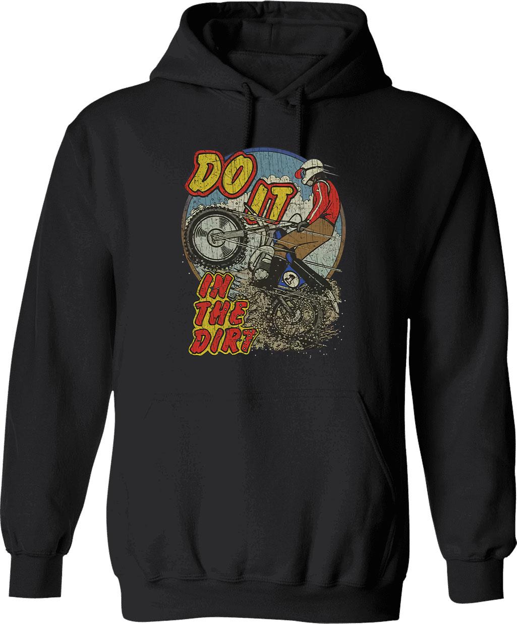 Do It in The Dirt 1976 Graphic Pullover Hoodie - Black