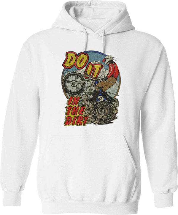 Do It in The Dirt 1976 Graphic Pullover Hoodie - White