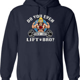 Do You Even Lift Bro Graphic Pullover Hoodie - Navy