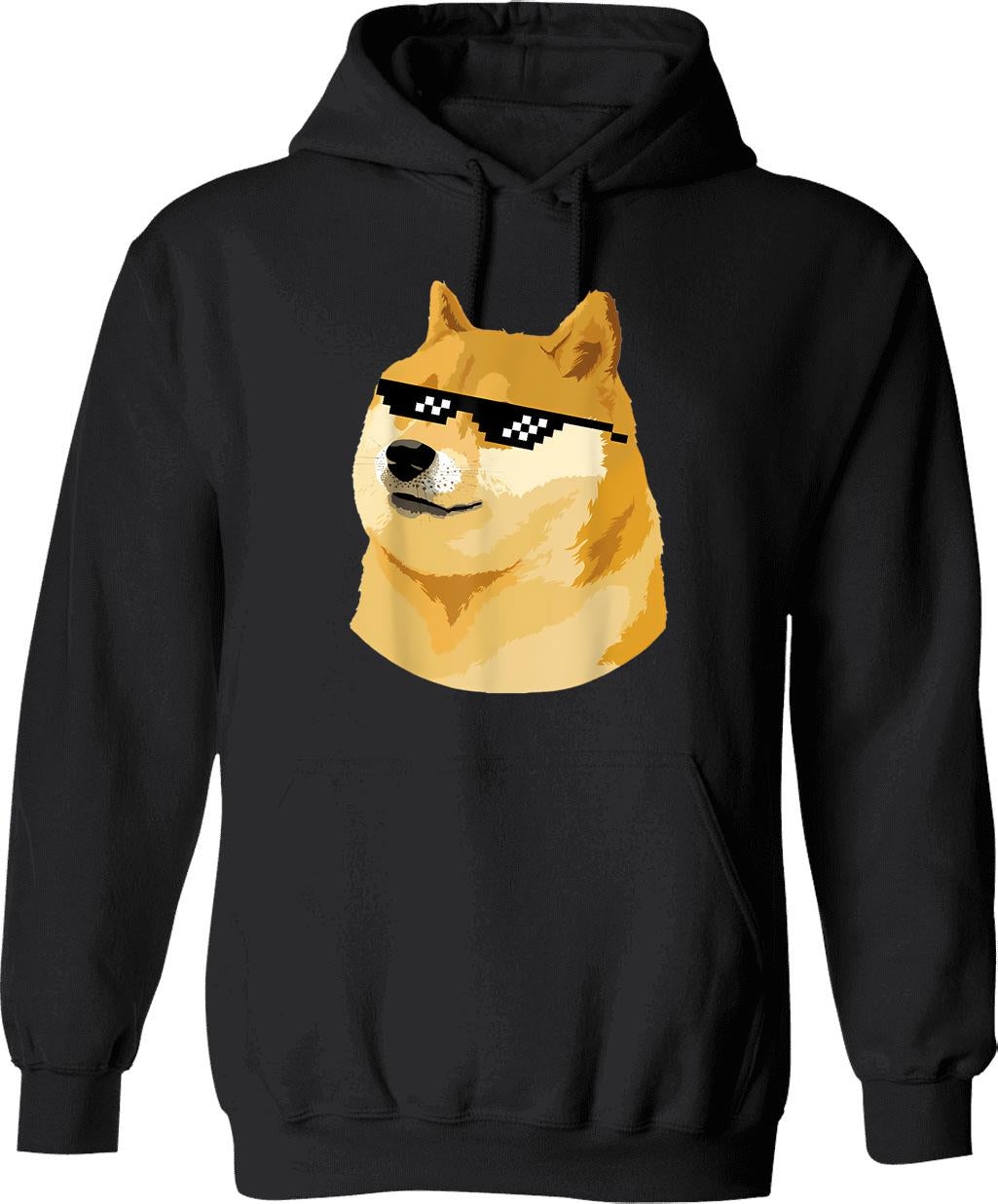 Doge Hoodie - Retro Graphic Pullover Hoodie for Men & Women - Black