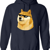 Doge Hoodie - Retro Graphic Pullover Hoodie for Men & Women - Navy