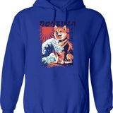 Dogs Playing Poker Hoodie - Retro Graphic Pullover Hoodie for Men & Women - Blue