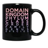 Domain Kingdom Phylum Class Family Genus Species Black Coffee Mug, Gift Coffee Mug - Black