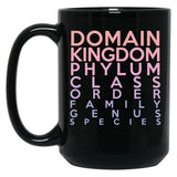 Domain Kingdom Phylum Class Family Genus Species Black Coffee Mug, Gift Coffee Mug - Black