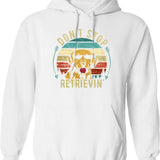 Don't Sit Too Close Hoodie - Retro Graphic Pullover Hoodie for Men & Women - White