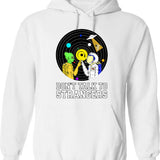 Don't Talk To Strangers Hoodie - Retro Graphic Pullover Hoodie for Men & Women - White