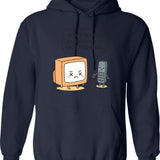 Don't Talk To Strangers (1) Hoodie - Retro Graphic Pullover Hoodie for Men & Women - Navy