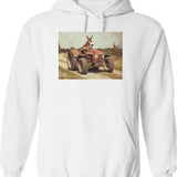 Donkey Basketball Player Hoodie - Retro Graphic Pullover Hoodie for Men & Women - White