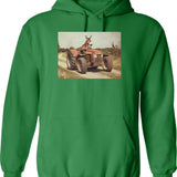 Donkey Basketball Player Hoodie - Retro Graphic Pullover Hoodie for Men & Women - Green
