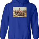 Donkey Basketball Player Hoodie - Retro Graphic Pullover Hoodie for Men & Women - Blue
