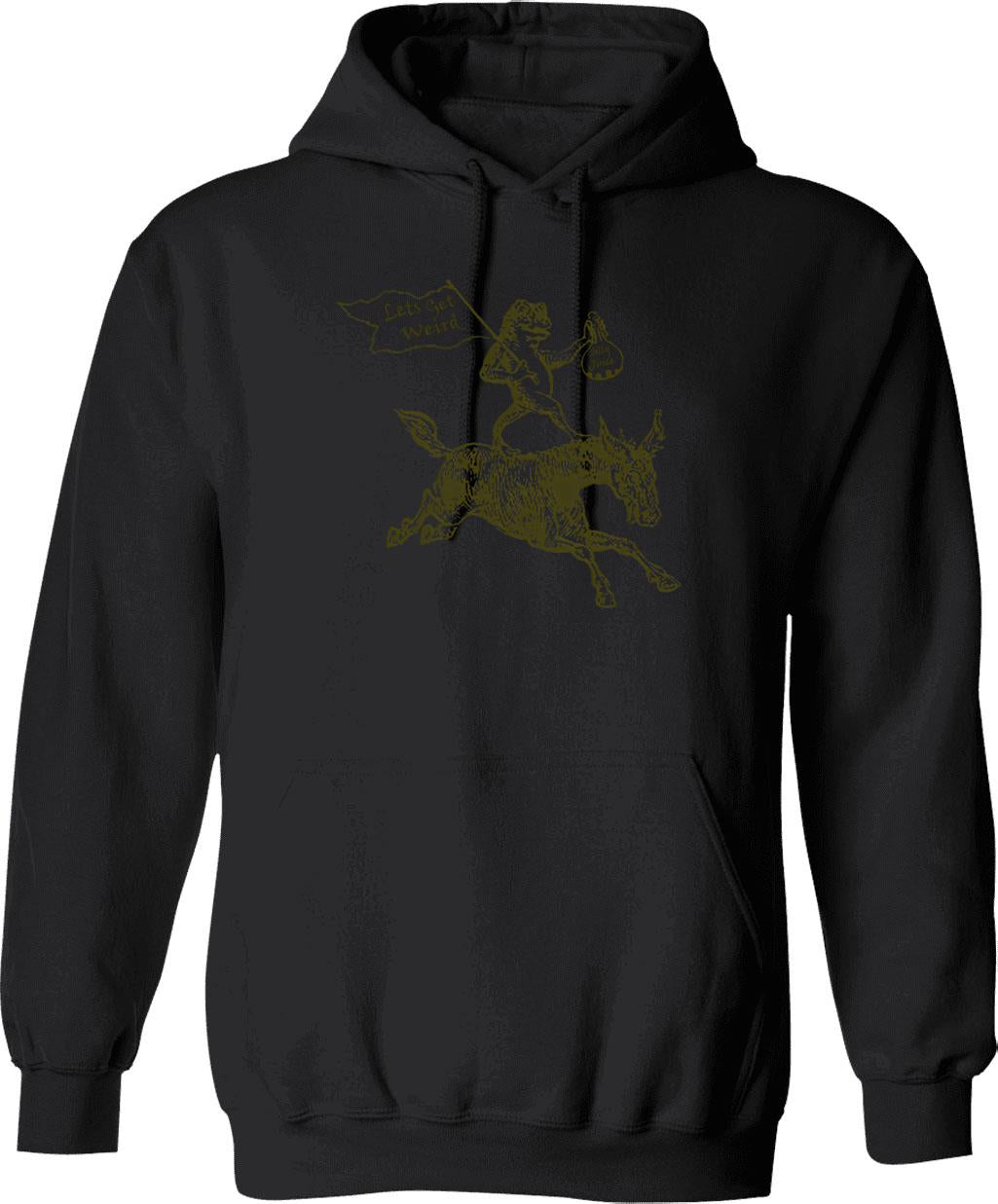 Donkey Driving A Tractor Funny Farm Animal Art Hoodie - Black