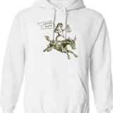 Donkey Driving A Tractor Funny Farm Animal Art Hoodie - White